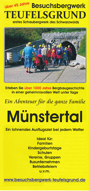 Flyer des Besucherbergwerks Teufelsgrund