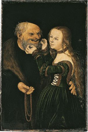 Lucas Cranach der Ältere und Werkstatt, Das ungleiche Paar, um 1530.