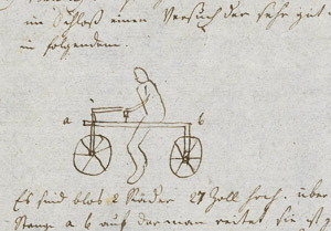 Ein echter Fortschritt: das Drais’sche Laufrad von 1817