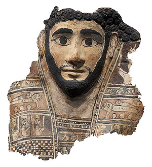 Mumienmaske eines Mannes. Sammlung Thomas Liepsner, 2. Jh. nach Chr.