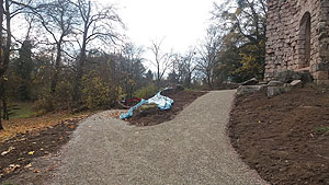 Rückbau der Wege am Merkurtempel. Foto: Henrike von Werder-Zyprian