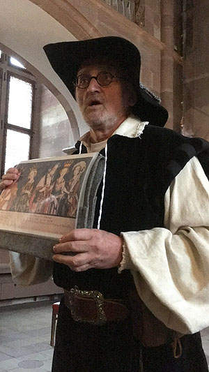 Der Präzeptor am kurpfälzschen Hof, Johann Elias Hügeler, berichtet vom Porträtzyklus der pfälzischen Kurfürsten im Königssaal.