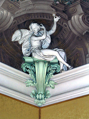 Schloss Ratsatt: Deckenstuck in einem der Räume der Bel Etage