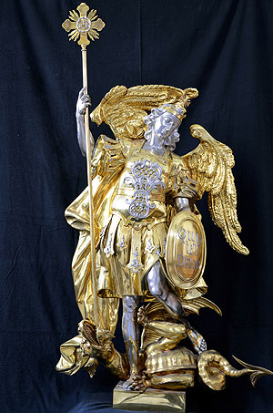 Figur des Erzengels Michael, 18. Jahrhundert, im Klostermuseum. Foto: Werner Hiller-Koenig/SSG