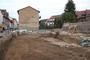 Blick auf die Grabungsfläche