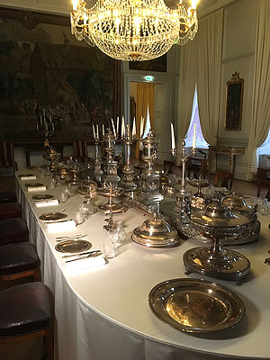 Barockschloss Mannheim, Großherzoglicher Speisesaal. Wandteppiche nach Motiven von Davod Teniers d.Ä., Brüssel, um 1708, Ersteinrichtung des Schlosses 1720er Jahre. Foto: kulturer.be