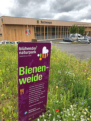 Naturnahes Außengelände eines Supermarkts (© Naturpark Südschwarzwald)