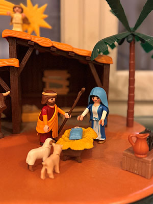 Weihnachtliche Krippenszene.