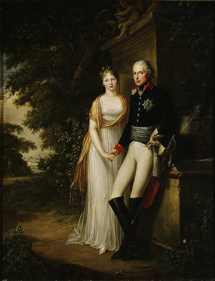 Friedrich Georg Weitsch, Friedrich Wilhelm III. und K�nigin Luise im Schlossgarten von Charlottenburg. 1799